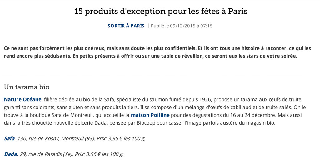 15 produits d'exception pour les fêtes à Paris